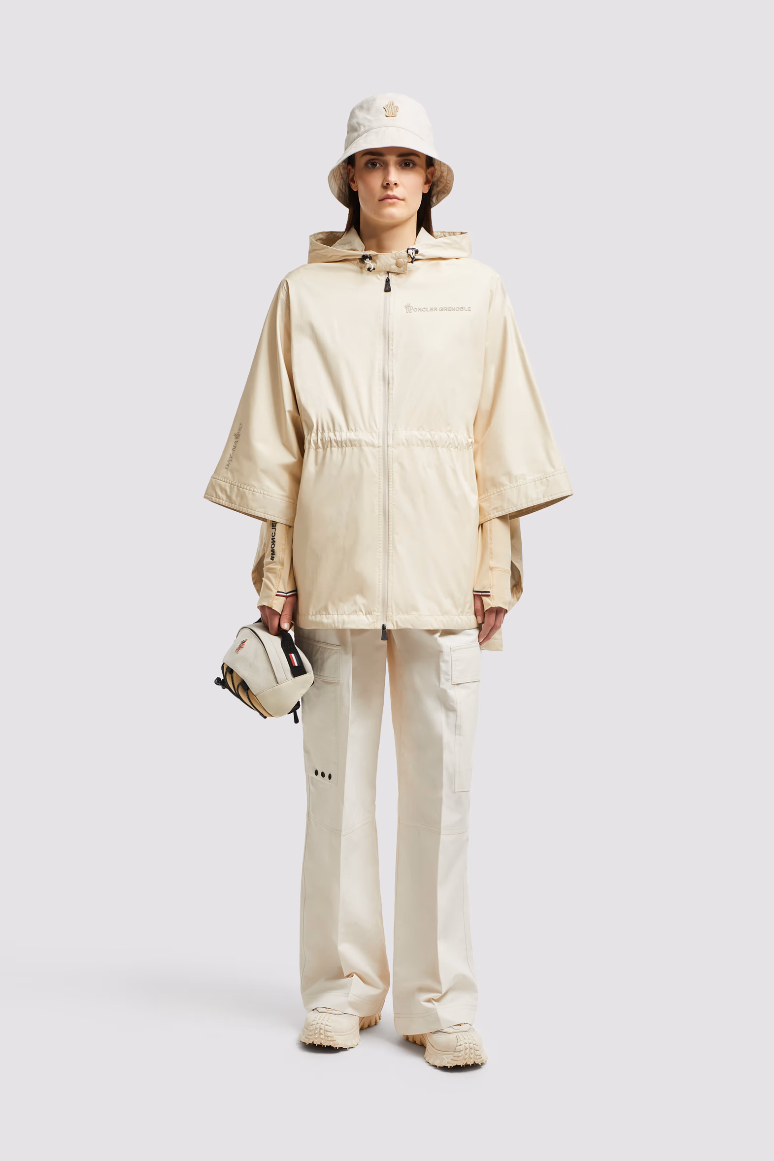 Vorassy Packable Hooded Cape Women Ochre Yellow Moncler 0